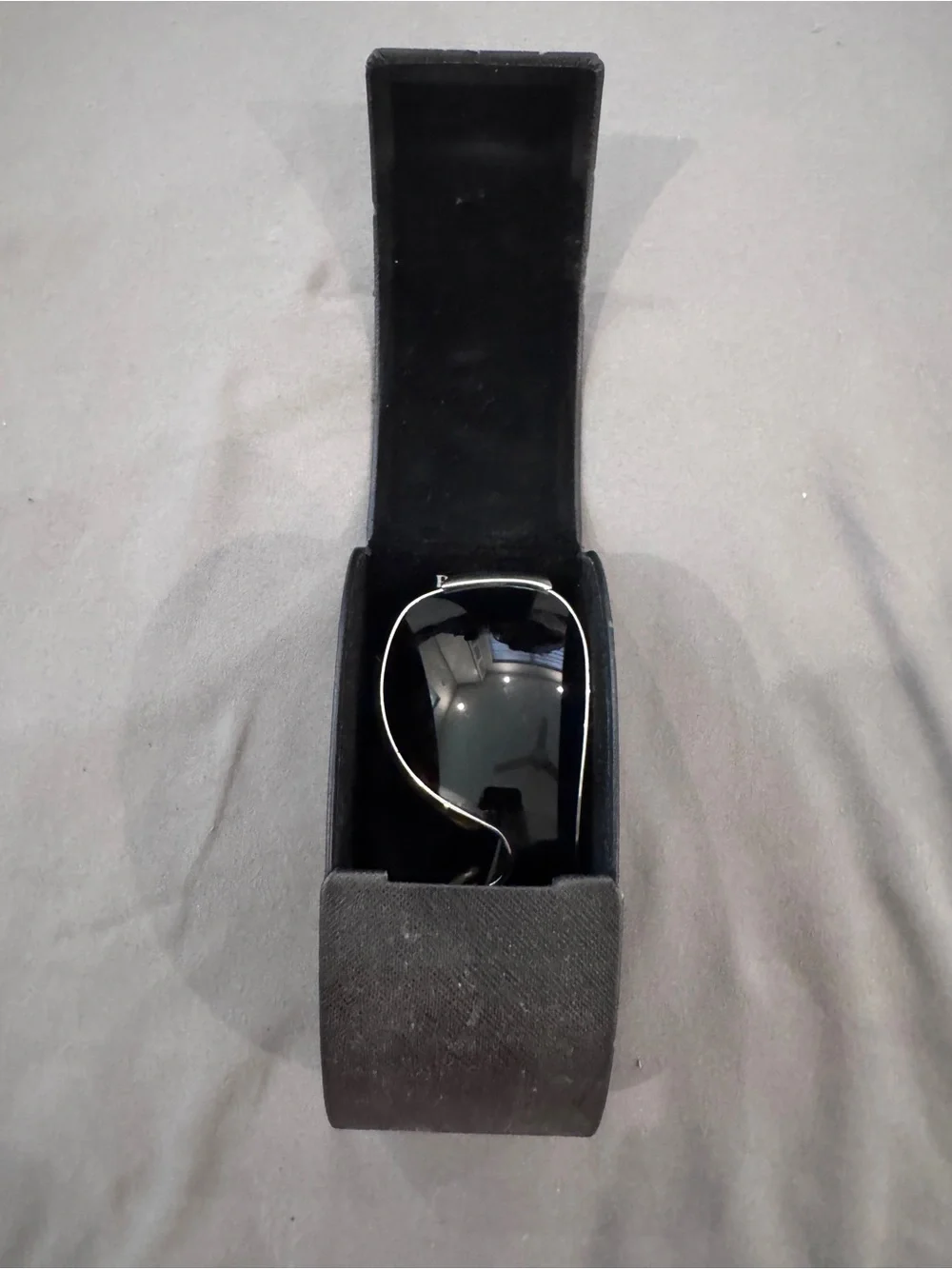 Prada Men's Black Shield Sunglasses with Silver Trim